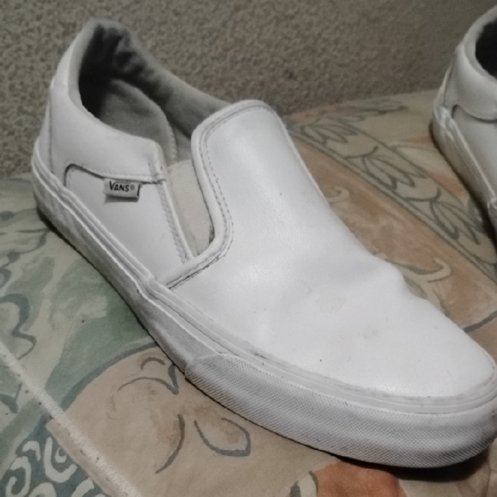 Vans White Slip-On Shoes
